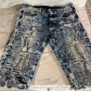 Decibel Rugged Distressed Denim Shorts